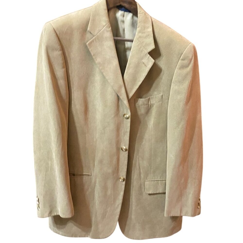Daniel Gray Men's Blazer Jacket 42L Beige Corduroy Sport Coat SK Vintage Classic